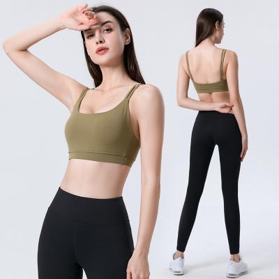 China Breathable 2022 Womens Active Wear Yoga Set High Waist Elastic Leggings Set Yoga Fitness Sport Bra and Panty Sets for sale