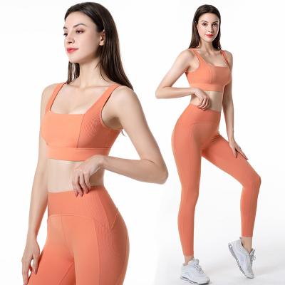 China 2022 Adult Women Breathable Active Wear 2 Piece Tracksuits Set Sets Bra And Pants Fitness Shorts Sports Panty Gym Clothing for sale