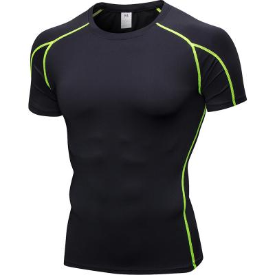 China GYM Fitness Breathable Slim Fitness 85%Polyester 15%Spandex Super Dry OEM/ODM Jogger Workout T-shirt Men for sale