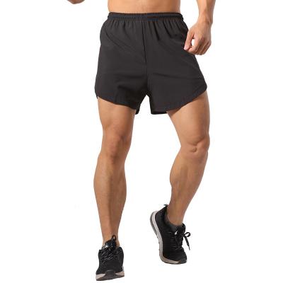 China Custom Logo Print Anti-Wrinkle GYM Sports Shorts Black Four Way Stretch Elastic Waistband Wrapped Mens Workout Shorts for sale