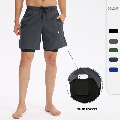 China Custom Logo Active 2-IN-1 Summer Sale Bodybuilding Breathable Hot Active Fitness GYM Shorts Men's Silky Shorts 2022 for sale