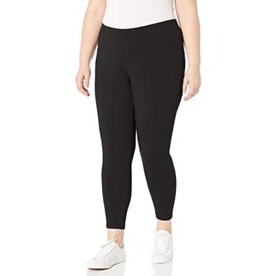 China China Manufacturer Breathable Yoga Wear Cheap Stretch Cotton Single Jersey Women High Fat Plus Size Capri Leggings for sale