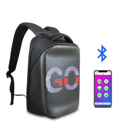 China With Image 64*64 Colorful USB LED Backpack Dynamic LED Screen Light UP Full Color LED Panel Promotion Advertising LED Backpack for sale