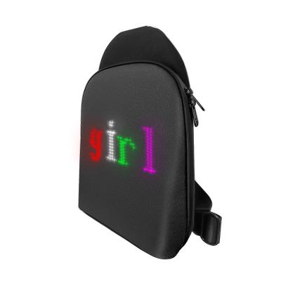 China Waterproof Light Dynamic LED Backpack Advertising LED Image Screen Shoulder Bag DIY City Walks Billboard Walking Shoulder Bag for sale