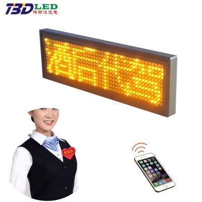 China Indoor Rechargeable USB LED Name Badge Programmable Advertise Sign Text LED Display Name Tag Design Mini Price Display LED Smart Ticker for sale