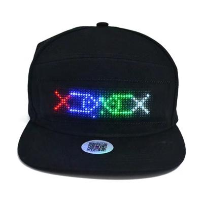 China breathable & LED Hats Outdoor Sports Waterproof Flashing Baseball Caps Show Message Bluetooth Programmable Cool Hat For Party Daily Club Halloween for sale