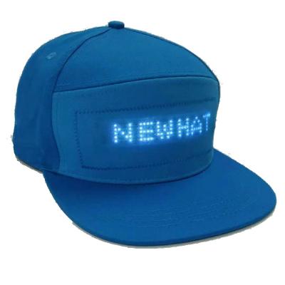 China breathable & Waterproof Led Light Up Hat Blue Tooth Wireless Control DIY Messages Show Gift Led Hat Caps for sale