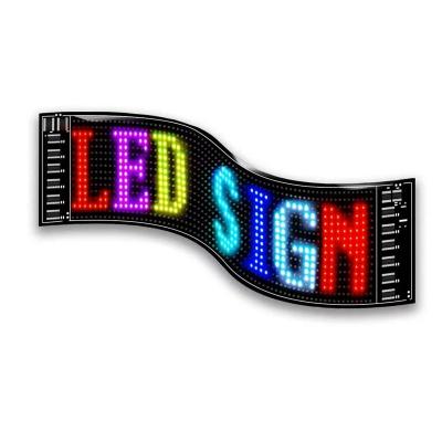 China Flexible LED APP Conrtol Advertising Car Indoor Smart Screen LED Display Automobile Rear Window 16*64 Pixs Dynamic Expression Sign for sale