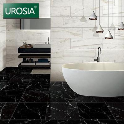 China Rustic Tiles Polish Ceramic Malaysia Tiles Glazed Nero Marquina Foshan 600x1200mm Black Color Floor Tile for sale