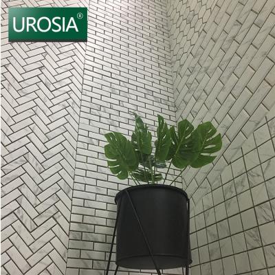 China Hot Sale Chinese Style Decorative Ceramic Mosaic Pattern Hot Selling Fishbone Shape Mosaic Tile For Bathroom Wall for sale