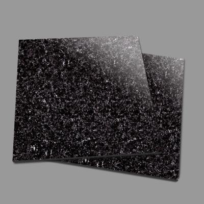 China Chinese Style Foshan Black Sparkle Smooth Texture Light 600x600 Super Thin Super Black Polished Floor Tiles for sale