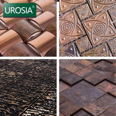 China Wholesale copper 3d metal interior decoration parquet kitchen bronze mosaic tiles for decoration for sale