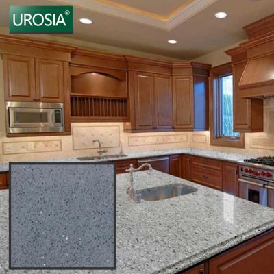 China Modern Kitchen Finest Shiny Quartz Stone Countertops Slab Sale Light Gray Agate Quartz Stone Solid Countertops for sale