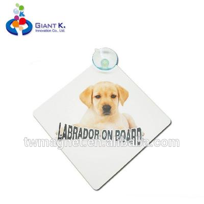 China Windshield Stickers Labrador Dog Baby On Board Plastic Sticker Car Signs for sale