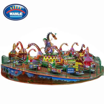 China Amusement Rides Trailer Mounted Wanle Cheap Price Kids Games Amusement Rides Trailer Mounted Spinning Dinosaur for sale