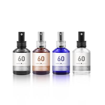 China Cosmetic Factory Selling Custom Round Shape 60ml Glass Pump Spray Essential Oil Clear Black Amber Empty Essential Oil Bottle for sale