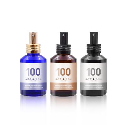 China Free Sample Cosmetic Hot Tour Shape Custom Empty Essential Oil 100ml Glass Bottle With Pump Spray for sale