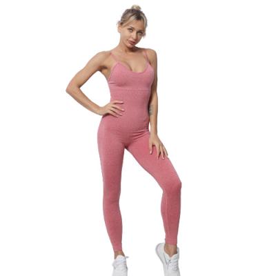 China 2022 Hot Selling Breathable Gym Moisture Wicking Yoga Jumpsuit Best Selling Quick Dry Breathable Fitness And Yoga Wear Seamless for sale