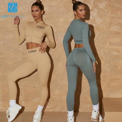 China New Breathable Workout Sets Six Piece Sporty Plus Size Sport Wear Clothing Seamless Scrunched Gym Set Yoga Wear Gym Fitness Sets for sale