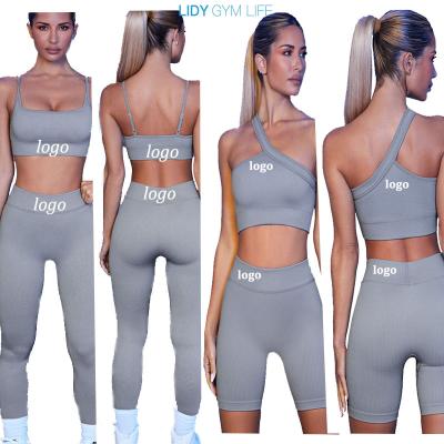 China 2022 New Arrival Breathable Fitness 7 Pieces Women Wear Yoga Gym Long Sleeve Sportswear Women Top Short Yoga Equipment Sets Seamless for sale