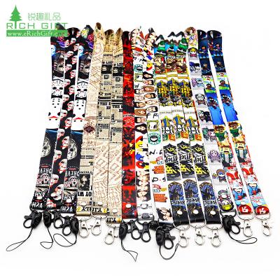 China Anime colorful custom lanyard movie star movie idol music kpop polyester decoration heat transfer heat transfer dye sublimation printing lanyards for sale