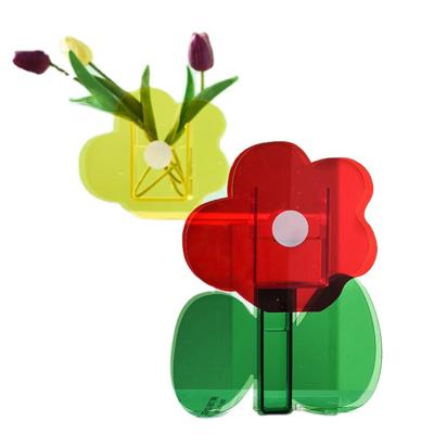 China Modern Nordic Colorful Acrylic Minimalist Geometric Art Vase Vase Flower Arrangement Desk Decoration Vases For Home for sale