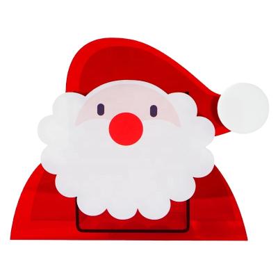 China Yiqun Modern Christmas Party Decor Makeup Brush Pen Holder Acrylic Santa Claus Shaped Flower Vase for sale