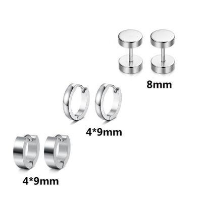 China Jewelry Set Jewerly Fashion Dumbbell Zirconia Mixed 6 Pairs Of Stainless Steel Earring Sets For Multiple Piercings Wholesale for sale