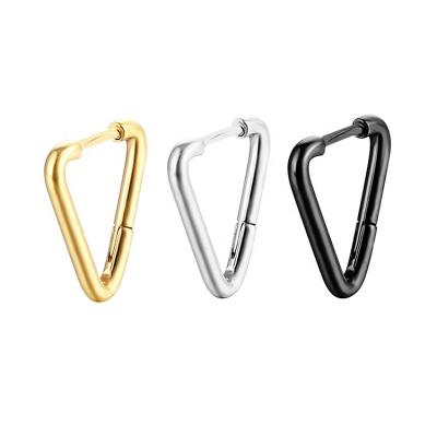 China Punk 2022 Hot Sale 316L Stainless Steel Punk Geometric Triangle Earrings for sale