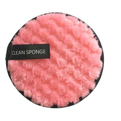 China Soft 8cm Reusable Reusable Washable Makeup Remover Puff Velvet Round 8cm Form Organic Facial Pads Beauty Products for sale