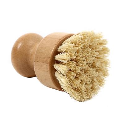 China Mini Sustainable Bamboo Dishwashing Brush, Natural Scrub Brush, Used For Cleaning Pots And Pans for sale