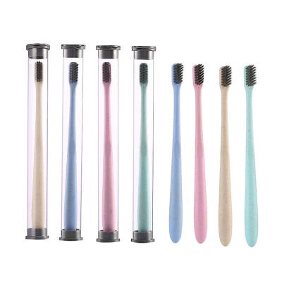 China Eco Friendly Biodegradable Wheat Straw Cheap Plastic Toothbrush With Case Ce for sale