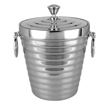 China Amazon Hot Viable Stainless Steel With Lid Wine Barrel Beer Wine Cooler Double Wall Ice Champagne Bucket for sale