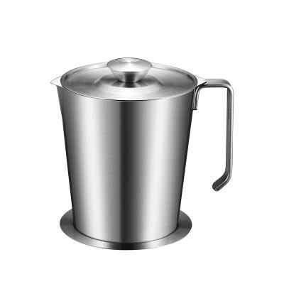 China Amazon 304 Stainless Steel 1.3L 1.8L Frying Oil Filter Pot Oil Purifier Jug Viable High Quality Oil Storage Can for sale