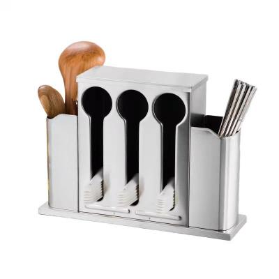 China Viable Best Selling Hotelware Stainless Steel Spoon Storage Box Fork Knife Holder For Restaurant for sale