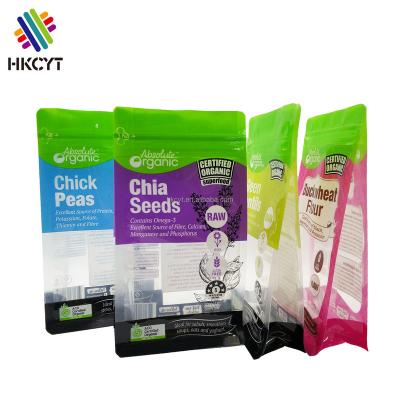 China Recyclable Custom Printing Flat Bottom 8 Side Sealed Glossy Zipper Plastic Bags For Male Wheat Flour Nuts Raw Sugar Packaging for sale