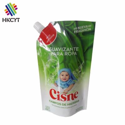 China Moisture Proof Custom Printed Resealable Liquid Shampoo Detergent Holder Up Spout Pouch With Cap For 900ml 1 Liter for sale