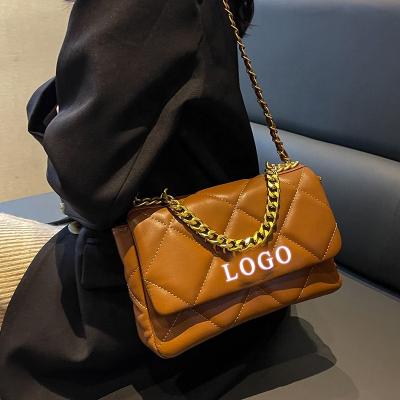 China Wholesale Fashion Genuine Leather 5A Square Chains Women's Shoulder Bag Fashion Hobos Design Purses And Handbags From Diamond Female Shopping for sale