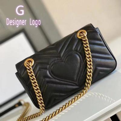 China Designer Genuine Genuine Leather Messenger Bag Cross - Body Handbags Chain Shoulder Bags Designer Luxury Handbag for sale