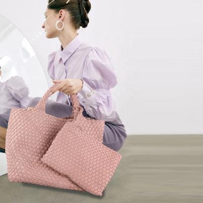 China Fashion Women Designer Brands Bag Large Capacity Wholesale Famous Handmade Tote Bag Customer Shopping Woven Handbags for sale