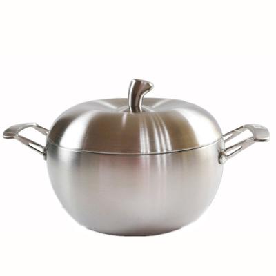 China Sustainable Hot Selling 316 Stainless Steel Apple Shape Casserole Cooking Pot for sale