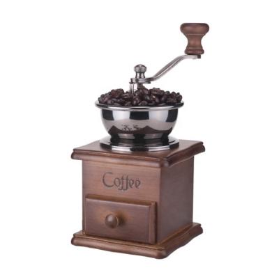 China RV Hand Crank Hot Selling Coffee Grinder with Wooden Base for sale