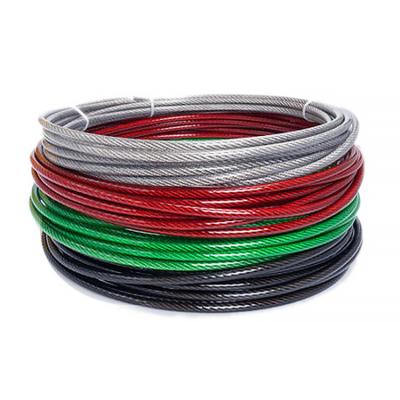 China Gym Cable PVC Coated Galvanized Wire Rope 7X7 PVC Coated Nylon Coated Steel Wire Rope Wire Rope for sale