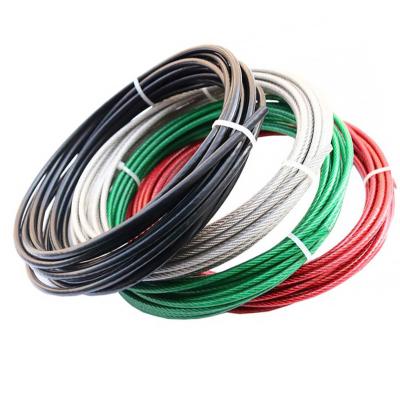 China Gym Cable Plastic Coated Steel Wire Rope 7X19 PVC Coated Galvanized Steel Wire Rope PU Coated Steel Wire Rope for sale