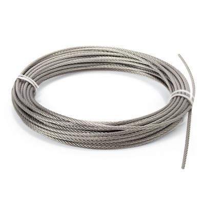 China SS 316 DIN En12385-4 Stainless Steel 1*19 Wire Rope Wire Rope Stainless Steel Lifting/Hanging Wire Rope 1.2mm for sale