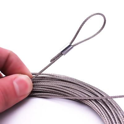 China 316 304 Stainless Steel Wire Rope 1*19 7*7 2.0mm 1.5mm Steel Wire Lifting / Hanging Rope for sale