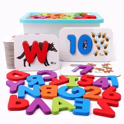 China DIY TOY Kids Wooden Toys 3D Puzzles Building Block Intelligence Development Digital Subtitle Wooden Puzzles for sale