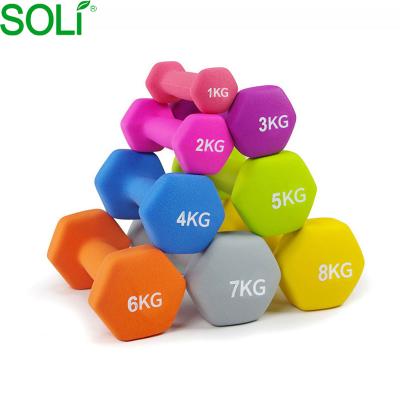 China Custom Logo Rubber Coated Dumbbell Weight Lfiting Gym Dumbbell Fitness Dumbbell for sale