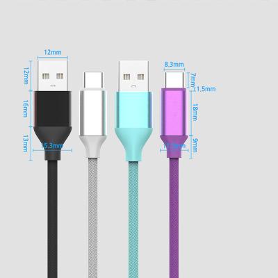 China Mobile Phone Fast Charging Nylon Braided Usb 2.0 Usb C Data 18W 3A Smartphone C To C Charging Cable for sale