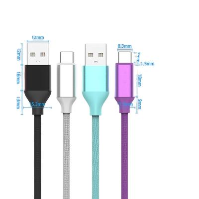 China Mobile Phone Fast Charging Nylon Braided Usb 2.0 Fastest Data 18W 3A Usb C Smartphone Usb C Cable for sale